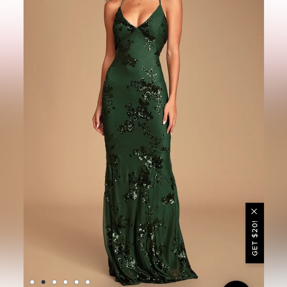 lulus green sequin formal dress